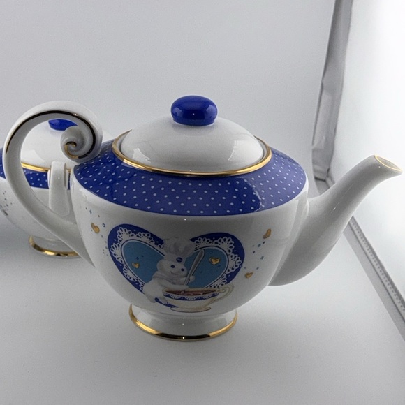 VTG 2003 The Pillsbury Doughboy Danbury Mint Porcelain Tea Set 5 pc Set - Picture 15 of 16